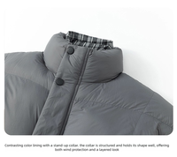 Veste d'hiver pour homme à col montant, style rétro décontracté, personnalisable avec logo, coupe-vent, anti-froid, effet deux pièces