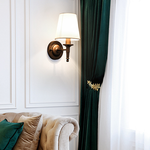 Lampu Dinding Baca LED Kreatif Amerika Bergaya Nordik dari Besi & Kain dengan Basis E14 untuk Kamar Tidur dan Kamar Hotel - Product Image 3