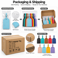 Étiquette de bagage en cuir PU avec logo personnalisé, étiquette de valise de voyage avec cache de confidentialité, boucle métallique, plusieurs couleurs, vente en gros