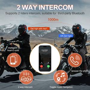 Casque d'intercom pour moto Y80-2X Full Duplex 800M, casque sans fil, haut-parleur, assistant vocal pour la conduite en extérieur, commutation - Product Image 6