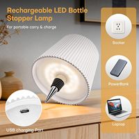 Lampe de table LED rechargeable pour bouteille de vin, idéale pour la décoration de restaurants et bars, intensité réglable, sans fil, en ABS, lampe de bureau moderne à batterie, chargement USB
