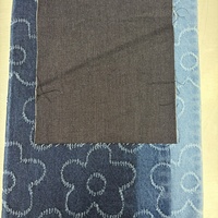 Tissu denim jacquard à motif floral, coton denim à motif floral pour jeans, vestes et robes