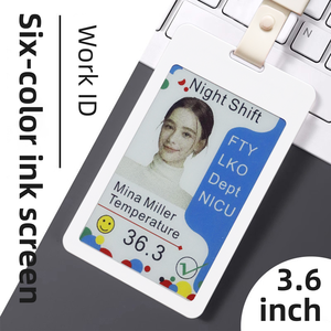 Picksmart - Insignia Inteligente Inalámbrica Recargable con Pantalla de 6 Colores, ABS, <span class=keywords><strong>3.6</strong></span> Pulgadas, Alta Calidad, Blanca, Resistente al Agua, para la Escuela, Oficina, Hogar, BLE - Product Image 2