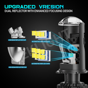 Puissant 170W Canbus H4 double lentille de projecteur Led 6000K <span class=keywords><strong>petite</strong></span> lentille Led Auto motos Bi lentille de projecteur Led pour accessoires de voiture - Product Image 3