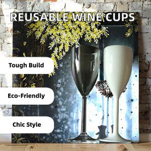 Copas de Vino de Plástico Reutilizables de Alta Calidad de 175 ml, Personalizadas OEM, para Champán, Copas de Acrílico PP para Fiestas - Product Image 2