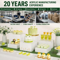 Présentoirs Cubes Modernes Emboîtables en Acrylique Blanc pour Desserts, Boîtes de Présentation Alimentaire pour Buffets et Tables de Réception, Idéaux pour Mariages et Fêtes