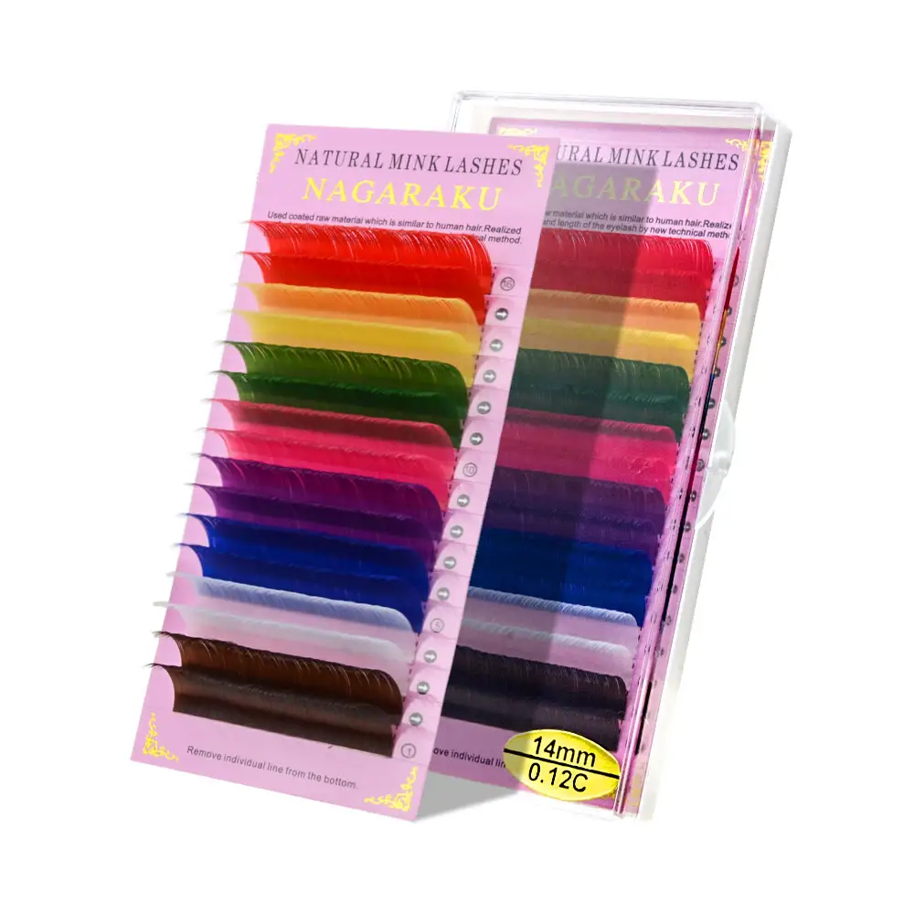 Quewel — extensions de cils colorés arc-en-ciel, 8 couleurs, Faux vison, cils macaron