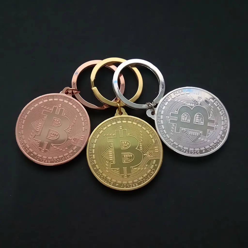 Custom Logo Metal Key Chains Bronze Coin Keychains