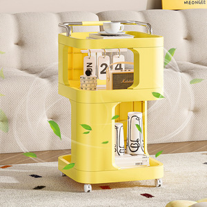 Movable Side Table Trolley Storage Rack Rectangle Multipurpose Easy Cleaning Bedroom Living Room Coffee Table Storage Cart - Product Image 3