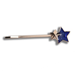 Preciosa Horquilla para el Cabello Hecha a Mano con Diseño de Estrella Azul, Horquilla Metálica Personalizada - Product Image 1