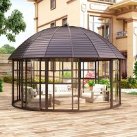 2026 Véranda d'hiver de luxe ronde en aluminium, type dôme, avec structure fermée, pour jardin, serre en verre, taille personnalisée, serre florale