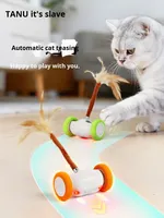 Jouet pour chat, boule intelligente pour taquiner, divertissement automatique, soulagement de l'ennui, évitement automatique, baguette électrique pour taquiner les animaux de compagnie, roue folle pour chat