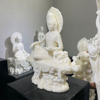 Statue de Bouddha Kuanyin et Quan Yin antique sculptée en marbre de jade blanc naturel, taille personnalisée, à vendre
