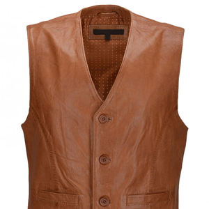 Gilet en cuir à prix de gros, design personnalisé, nouveau gilet en cuir de vachette pour homme, haut en cuir, style personnalisé, nouveau modèle - Product Image 4