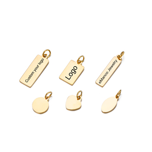 Etichette Personalizzate con Logo del Brand per <span class=keywords><strong>Gioielli</strong></span>, Ciondoli in Acciaio Inossidabile per Collane e Bracciali - Product Image 1