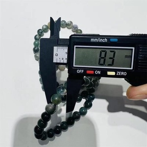 Bracciale all'ingrosso con perle di agata muschiata naturale <span class=keywords><strong>verde</strong></span> da 8 mm, lucidato, elastico, con pietre Chakra, alla moda, per energia curativa e connessione con la <span class=keywords><strong>Terra</strong></span> - Product Image 3