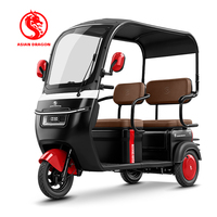 Tricycle électrique semi-enclos à 3 vitesses, 72V 2000W, avec toit, anti-basculement, 3 roues, pour passagers, avec batterie au plomb-acide fiable