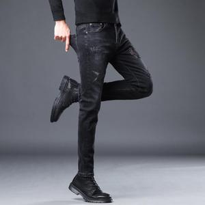 Jeans mode MJ049 pour hommes vente en gros de pantalons en <span class=keywords><strong>jean</strong></span> slim fit pour hommes jeans de créateur stretch bleu et noir pour hommes - Product Image 3