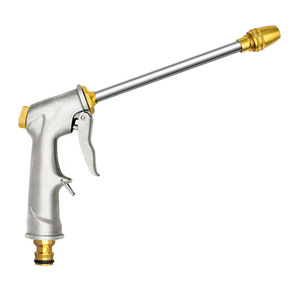 Pistola de pulverización de alta presión con cabezal de aleación de aluminio, mango largo y flujo ajustable para lavado de autos y riego de jardines - Product Image 4