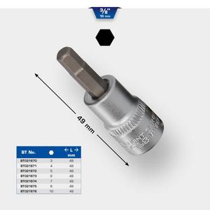 BRILLIANT TOOLS - BT021874 Douille hexagonale 3/8 ''-EAN 4042146775554 HAND SOCKETS 3/8" - Product Image 2