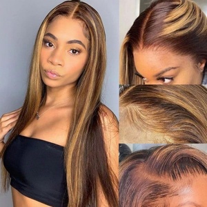 Perruque sans colle en cheveux humains, ultra-lisse, avec mèches ombrées, Lace Front P4/27 Blond Miel, pré-épilée, ligne de cheveux naturelle - Product Image 5