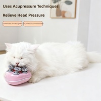 Masseur électrique pour animaux de compagnie, masseur rechargeable pour chats avec 4 têtes de massage en silicone, outil de soulagement du stress pour chats et chiens, toilettage