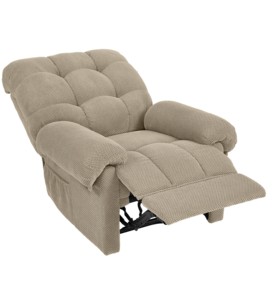 Modern Camel Recliner <b>Chair</b> Overstuffed Armchair Manual Recliner Massage Living Room Seating Reading <b>Chair</b> <b>Padded</b> Footrest - Product Image 5