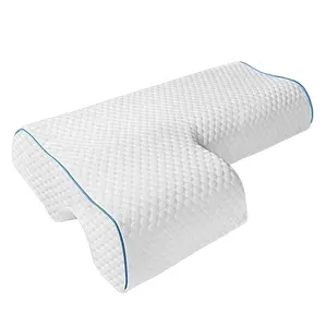 Cuscino per coppia con bracciolo Memory Foam Anti pressione della mano per il collo sollievo dal dolore ad arco per dormire coccole cuscino cervicale