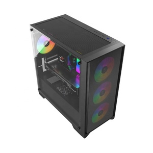 Boîtier PC MicroATX de haute qualité, format <span class=keywords><strong>tour</strong></span> moyenne, avec panneau en maille métallique et fenêtre latérale pour <span class=keywords><strong>ordinateur</strong></span> de jeu préassemblé - Product Image 4