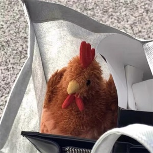 Peluche di gallina da fattoria carina e grassottella, 22 cm, morbida e testurizzata, bambola di pollo imbottita, divertente peluche di animale da fattoria, regalo per compleanno, decorazione per la casa - Product Image 5