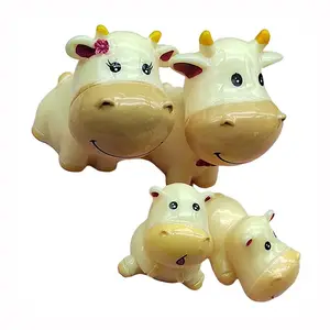 Mignon Vache Famille Animal Modèle Figurine Maison Miniature Fée Jardin Décoration Accessoires Statue Résine Artisanat Figurines