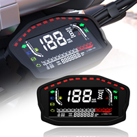 CQHZJ Speedometer Digital Sepeda Motor LCD Odometer Tachometer Indikator Gigi Sensor Turbo Tahan Air 12V untuk Sepeda Motor ATV