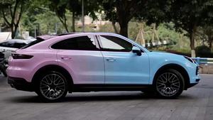 BELCATE <span class=keywords><strong>Film</strong></span> de protection de carrosserie automobile personnalisé, vinyle violet rose bleu dégradé, épaisseur 0,14 mm, auto-adhésif, résistant aux UV, imperméable - Product Image 3