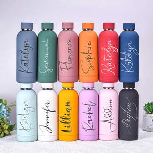 Botella de Agua de Acero Inoxidable de Boca Estrecha, Termo con Aislamiento al Vacío, Recubrimiento de Goma, Portátil para Deportes, con Logotipo Personalizado, Entrega Rápida - Product Image 3