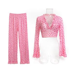 Nuovo <span class=keywords><strong>Pigiama</strong></span> Sexy Europeo e Americano con Scollo Profondo a V e Motivo a Cuore in Rete - Product Image 6
