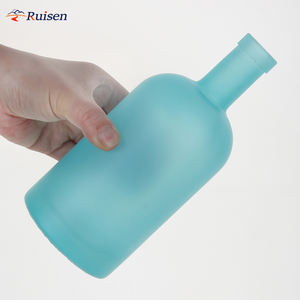 Botella de Vidrio <span class=keywords><strong>Azul</strong></span> Mate Vacía de 500ml/750ml, Capacidad Personalizada, para Vino, Vodka, Ron, Brandy, Whisky, Alcohol, Jugo, <span class=keywords><strong>Tequila</strong></span> - Product Image 2