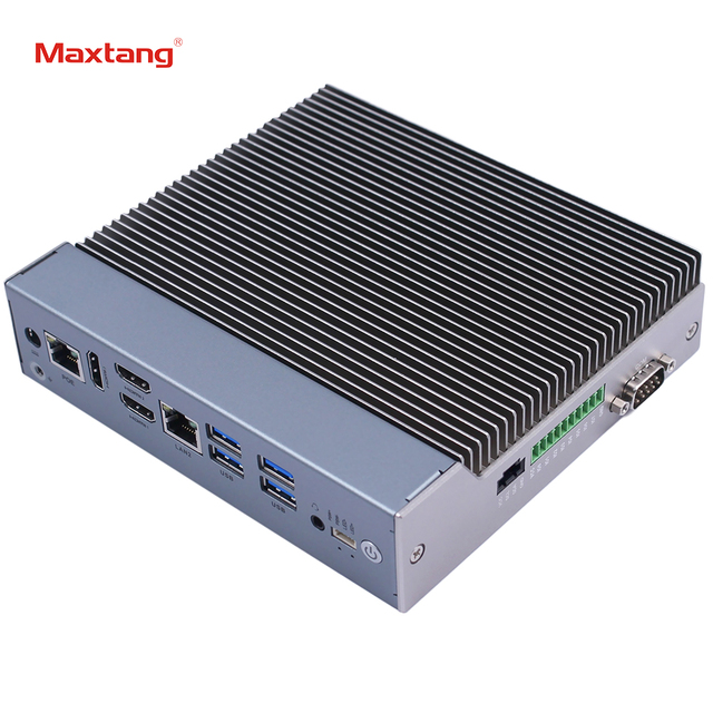 Custom Aluminum Industrial Fanless Mini Pc Intel Core I7 I5 I3 Ddr4 5HDMI Router Mini Pc windows 11 Support Real Time Clock 24H