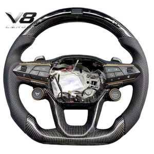 Volante de Fibra de Carbono Real Personalizado Estilo Deportivo de Carreras, Accesorios Interiores para Automóviles V8carbon para Cupra <span class=keywords><strong>Leon</strong></span> FR 19+ - Product Image 2