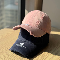 Casquette OEM délavée style Dad Hat, brodée, à calotte souple et large bord, avec lettres, pour hommes et femmes