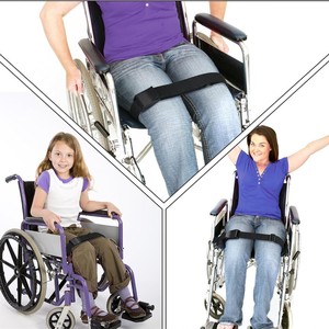 Sangle de cuisse pour fauteuil roulant, noire, 50x150 cm, réglable pour le soutien des jambes, pour personnes âgées et enfants - Product Image 3