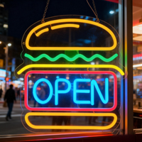 Letrero Publicitario Comercial Personalizable, Letrero LED de Neón Abierto para Decoración de Cafeterías, Restaurantes y Tiendas, Venta al por Mayor de Fábrica