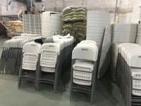 Chaise pliante en plastique HDPE blanche robuste de 250 kg pour événements et fêtes, idéale pour la location en extérieur et en intérieur – Vente en gros