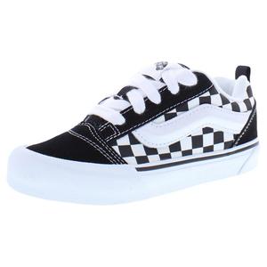 Zapatillas deportivas de skate con cordones para niños Knu Skool PS, diseño a cuadros, color negro y blanco, cómodas - Product Image 1
