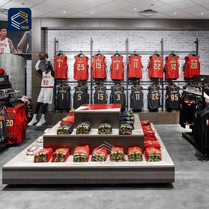 Espositore per <span class=keywords><strong>abbigliamento</strong></span> sportivo personalizzato da parete espositore per <span class=keywords><strong>abbigliamento</strong></span> Multi-zona porta abiti per unità di vendita al dettaglio - Product Image 1