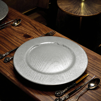 Assiette de présentation de 13 pouces pour mariage, 1 pièce, nouvelle, durable, plusieurs couleurs, en plastique, motif personnalisé de luxe pour mariages, hôtels et fêtes