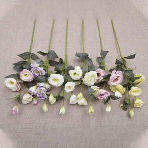 Flores Artificiales de Lisianthus QIHAO, 6 Cabezas, Flores de Seda y Plástico de Alta Simulación, Decoración para Bodas y Hogar - Product Image 4