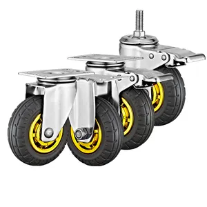 3"4"5" PU/NYLON/TPR/RUBBER Trolley Wheels Anti-rust Casters Rust-resistant Stainless Steel Caster Wheel