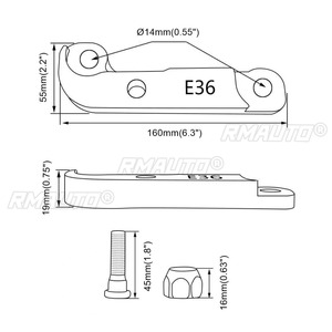 อะแดปเตอร์ดัดแปลงล็อคพวงมาลัยอะลูมิเนียมอัลลอยสำหรับรถยนต์ BMW E36 เพิ่มมุมเลี้ยว อุปกรณ์เสริมล็อคพวงมาลัย - Product Image 6