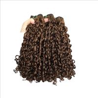 Color Personalizado # Extensiones de Cabello Vietnamita SDD, 4 Tramas de Cabello Castaño Tejidas a Mano para Rizos, en Paquetes de Cortina