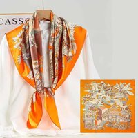 Écharpe en soie florale de qualité supérieure 90x90cm, écharpe en soie twill, style ethnique, protection solaire estivale, accessoire de mode